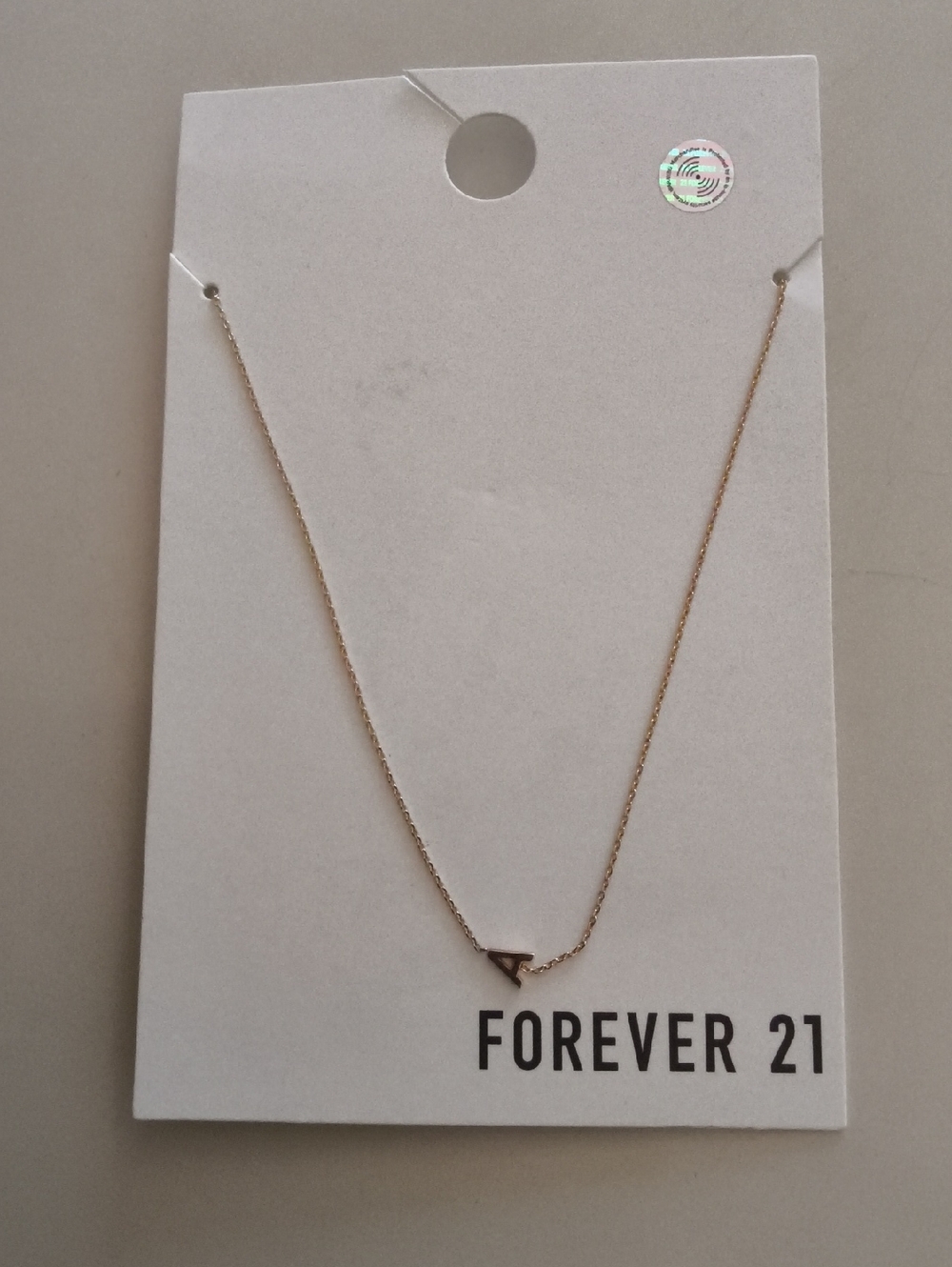 Forever 21 Gold-Tone Necklace with 'A' Initial Pendant
